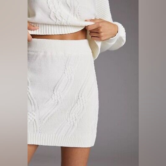 Maeve Anthropologie Cable Knit Sweater Set Large - Picture 3 of 9